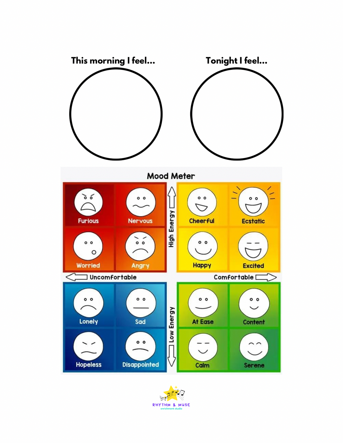 Mood tracking chart Toddler - 5th grade